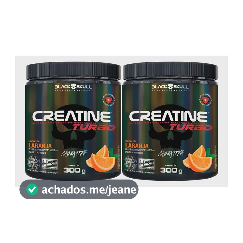 Creatina Monohidratada Em Pó Turbo Black Skull - Kit 2x 300g Kit 2x Laranja