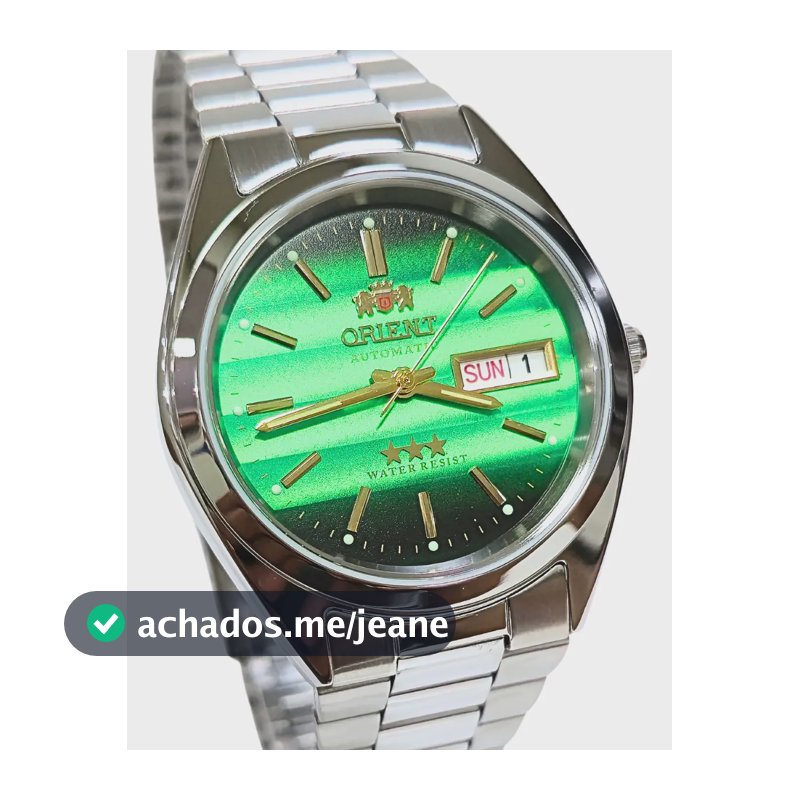 Relógio Orient Automático 3 Estrelas Aço Inox Prateado Verde