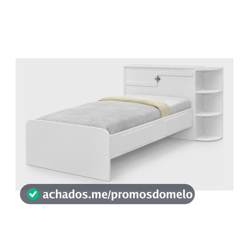 Cama Solteiro Cabeceira Baú Hortencia Branco / Lilás Flex Branco/lilás