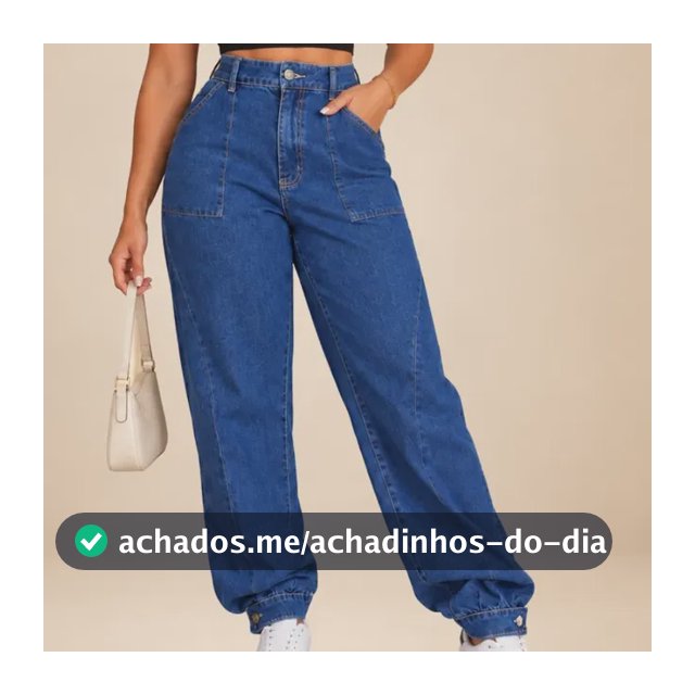 Calça Jeans Mom Aladin Feminina Lavagem Escura Atemporal