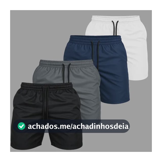 Kit 4 Short Praia Masculino Bermuda Tactel Verão Academia 1 De Cada Cor M