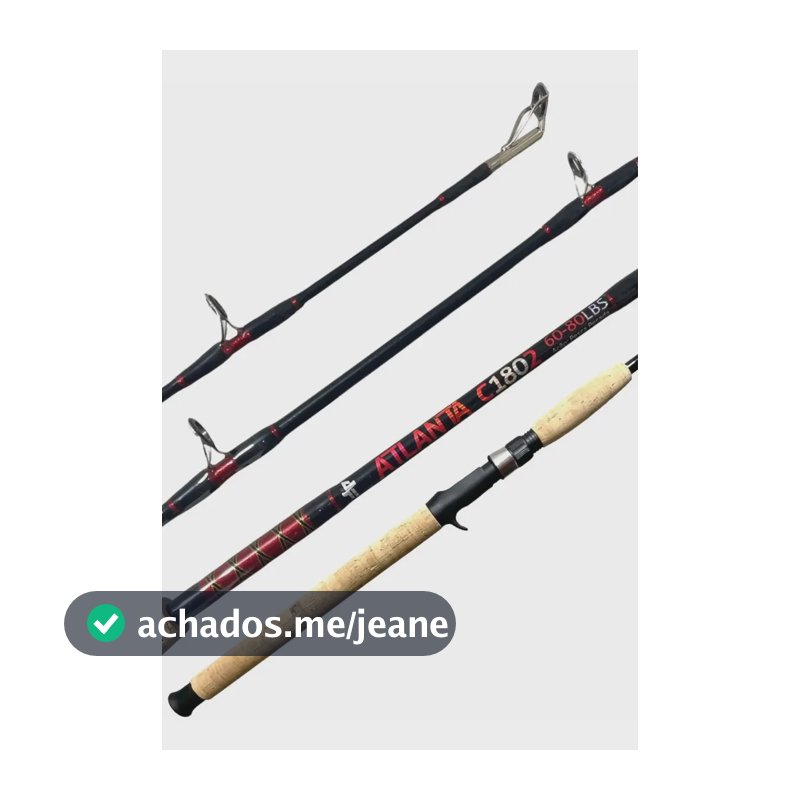 Vara Pesca Carretilha Atlanta 60-80lbs 2p Albatroz Preto