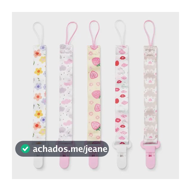Kit 5 Prendedor Chupeta Menino E Menina Estampas Sortidas