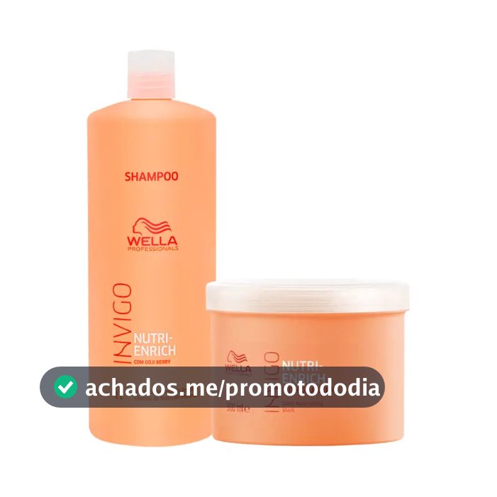 Kit Wella Nutri Enrich Shampoo 1L + Máscara 500ml Invigo