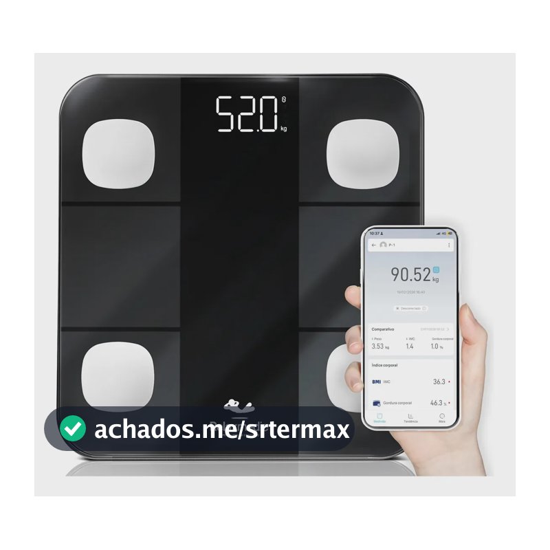 Balança Digital Corporal Bioimpedância Aplicativo Bluetooth Relaxmedic