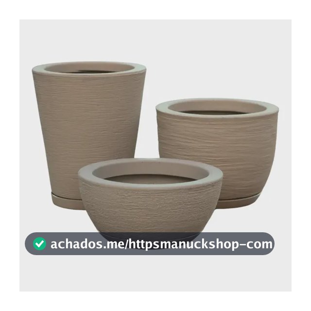 Kit 3 Vasos Polietileno Para Plantas Decorativo Cone Bacia