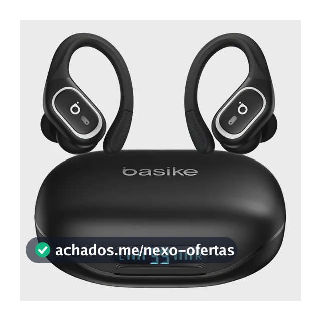 Basike Fone De Ouvido Bluetooth 6.0 Esportivo Sem Fio Gancho Intra-auricular,estéreo,Com display Led, Tws, Ipx5, Enc, Suporta Chamadas De Voz, Compatível Android E Ios, Cor Preto