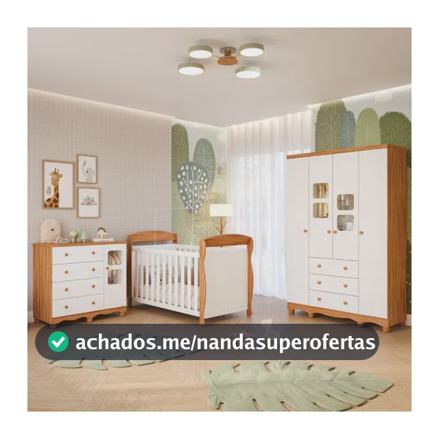 Quarto Bebê Berço Marquesa 3em1 Guarda Roupa 4pts Cômoda Uli