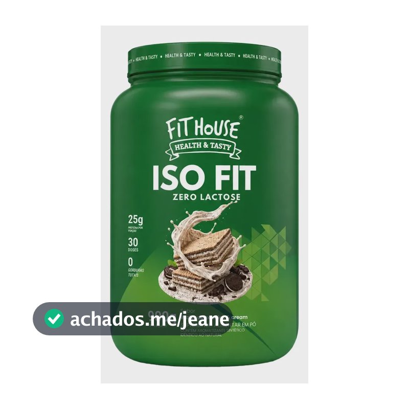 Iso Fit Proteina Isolada Zero Lactose Fit House 900g Wafer De Cookies And Cream
