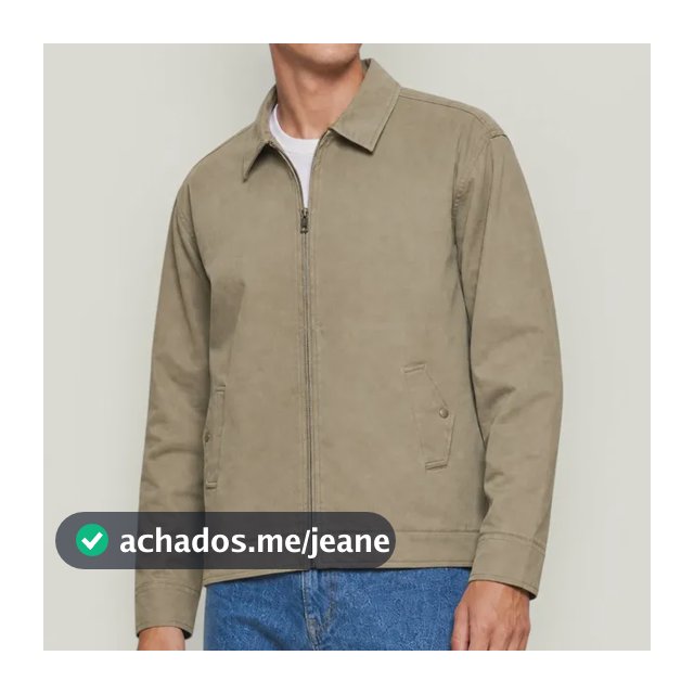 Jaqueta Masculina Harrington Em Malha Sarjada Hering Adulto Verde P