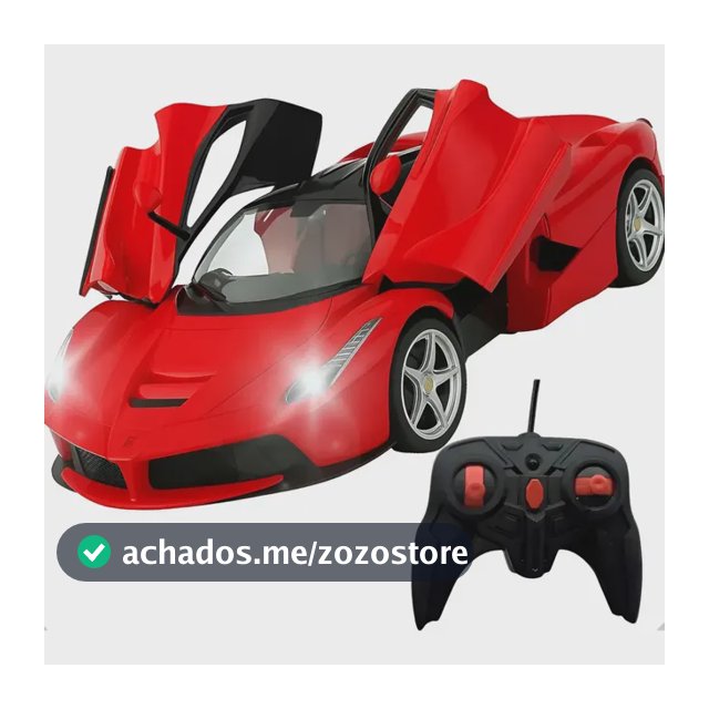 Brinquedo de Menino Carro Ferrari Carrinho Premium de Controle Remoto Vermelho Abre Portas Acende Farol Thevisionaries