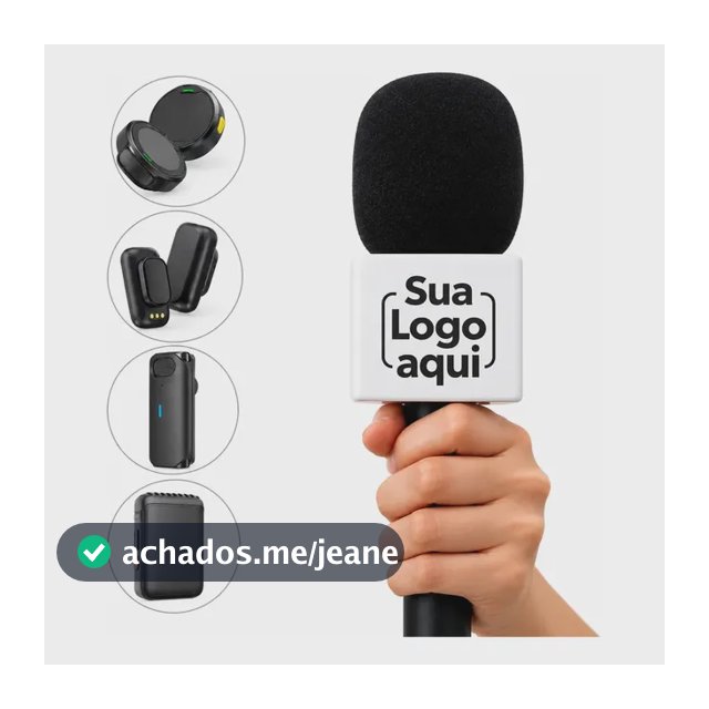 Suporte Microfone Hollyland Lark M2 + Canopla Logo + Espuma Cor Branco