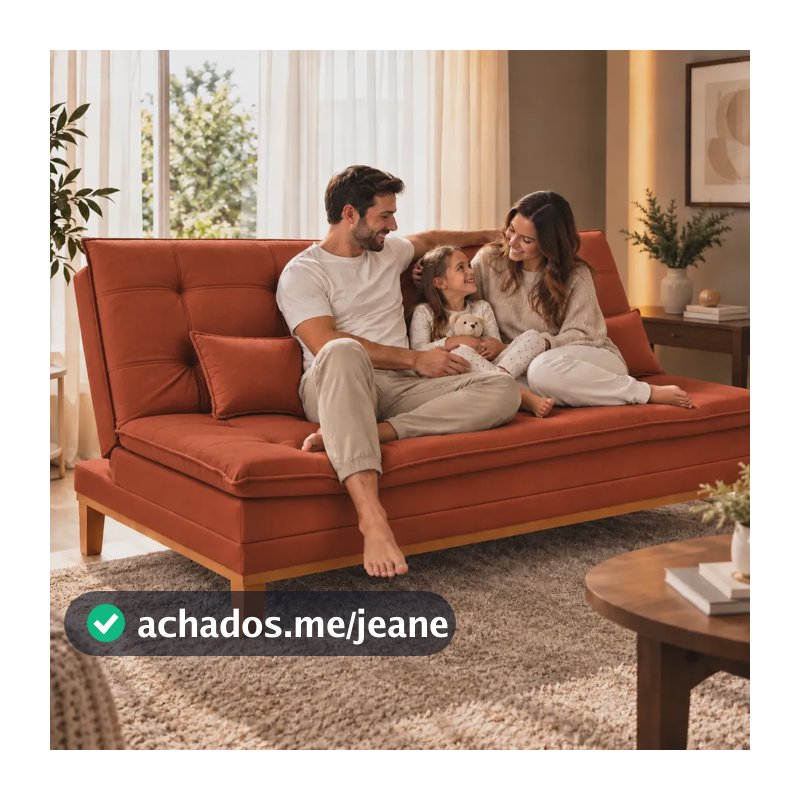 Sofá Cama Mobly Reclinável Disponível Em 10 Cores No Suede Terracota Liso