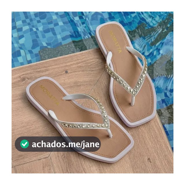 Chinelo Feminino Com Strass Fashion Lumix Bico Quadrado