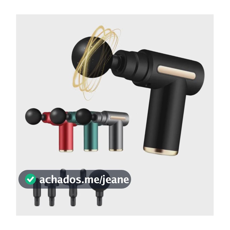 Massageador Elétrico Portátil Relet Profissional Pistola Muscular Preto