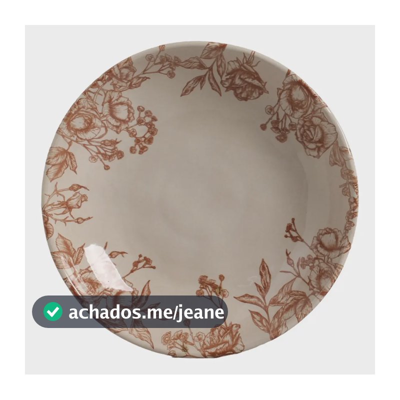 Jogo C/ 6 Pratos Fundo Bio Andorinha Ø22,5cm 830ml Floral Bio Andorinha