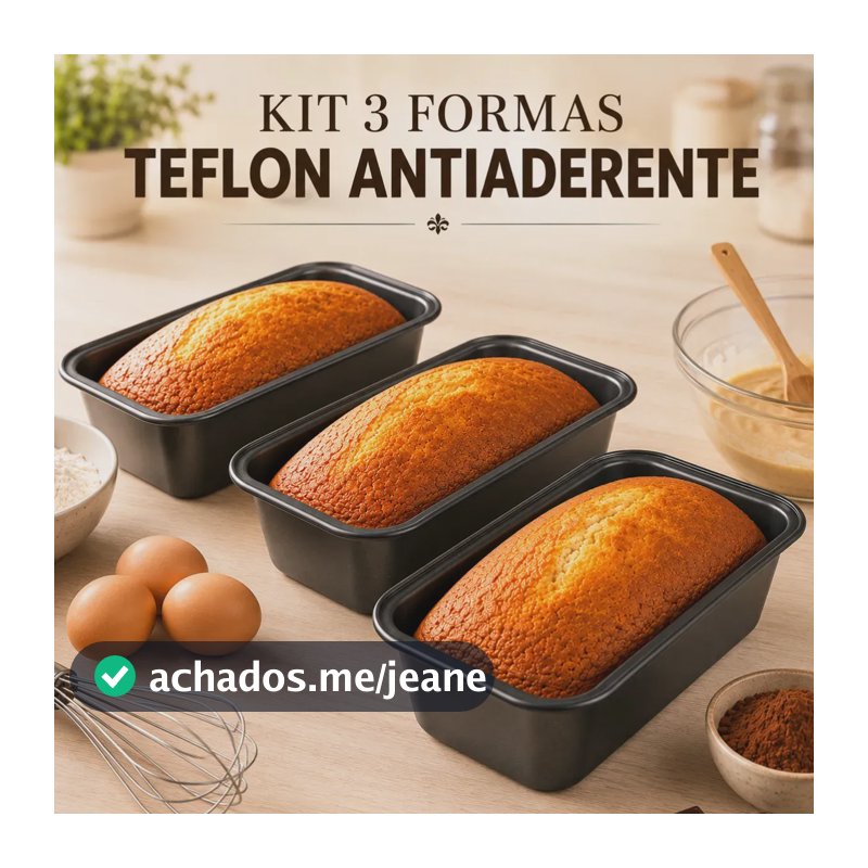 Kit Com 3 Formas De Pao Antiaderente Assadeira Bolo Ingles Teflon