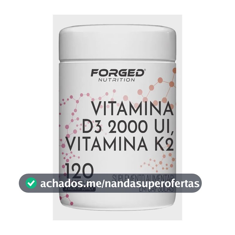 Vitamina D3, Vitamina K2 Forged Nutrition Forged Clean em cápsula Sem sabor de 120 un