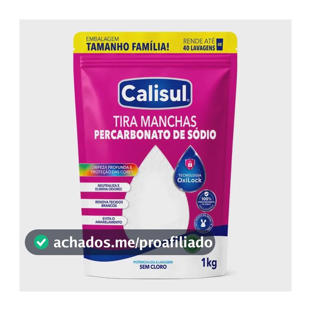 Percarbonato De Sódio 100% Puro Tira Manchas Alvejante - 1kg Calisul