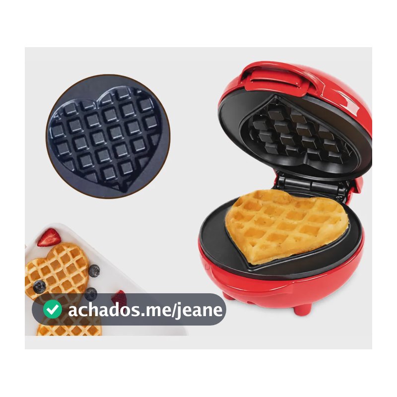 Mini Máquina De Waffle Antiaderente 110v Para Receitas Fit P Waffle Coração Cor Aleatória 110v