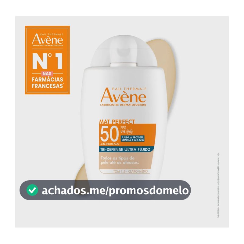 Protetor Solar Facial Avène Mat Perfect Tri-Defense FPS50 Tom Claro, 40g