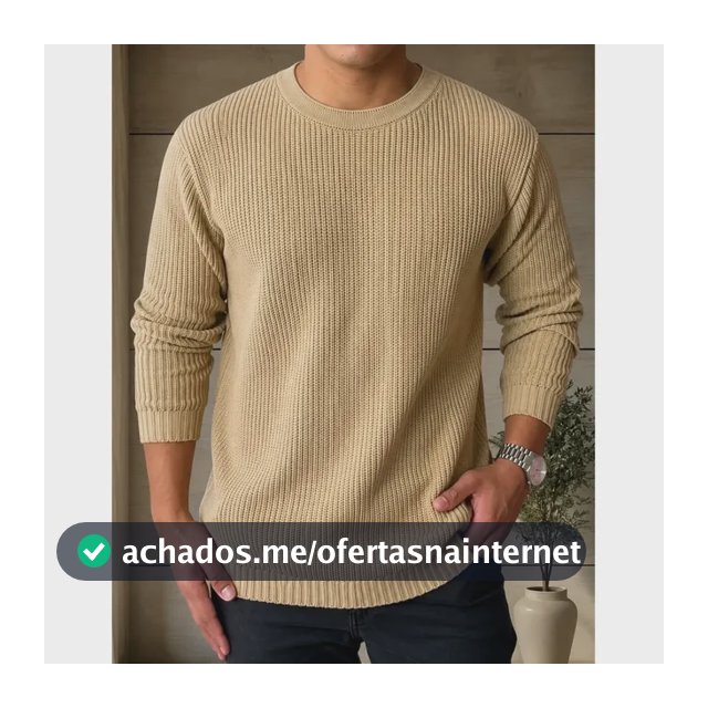 Suéter Masculino Lã Tricot Blusa De Frio Social Manga Longa