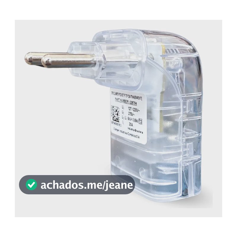 Protetor de Surto iClamper Pocket Fit Tomada 2 Pinos 20A 127v/220v Tecnologia LCF e DPS Cor Transparente