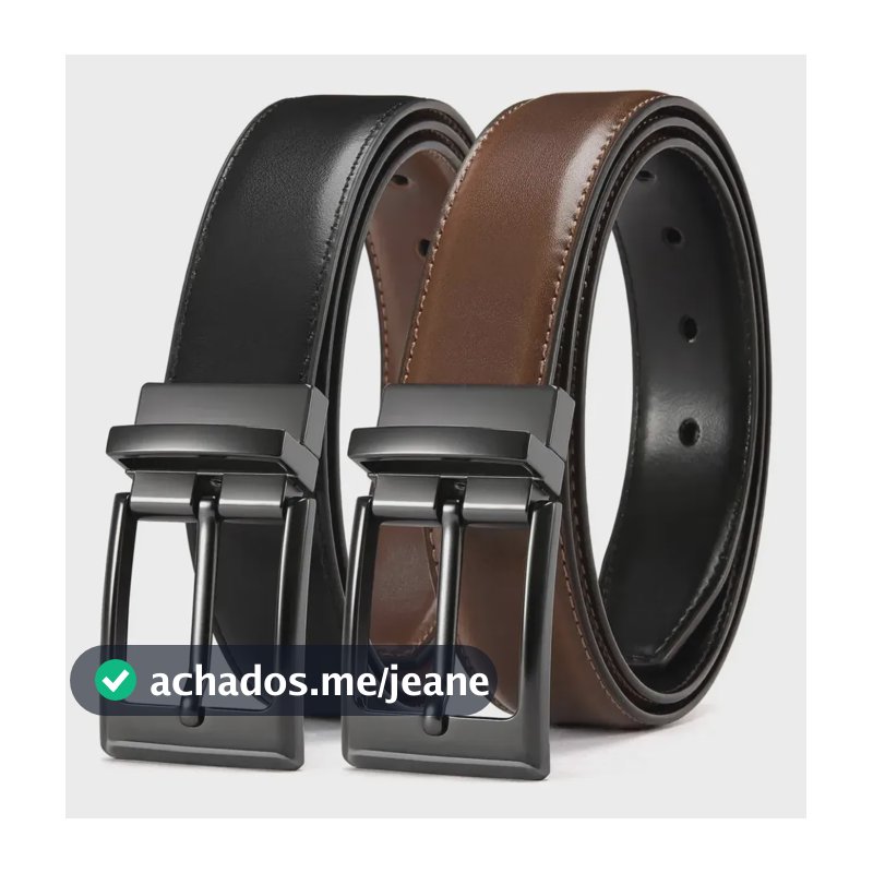 Cinto Masculino Couro Dupla Face 2 Em 1 Preto Marrom Social Preto/marrom 130 Cm