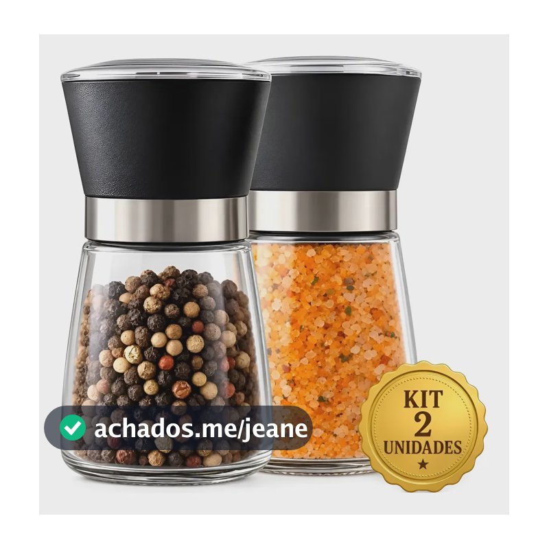 Kit 2 Moedores De Sal Grosso E Pimenta Do Reino Em Aço Inox Boa Dica®