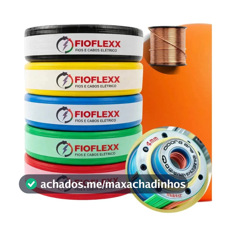 Fio Elétrico 4,0mm Cabo Flexível 4 0mm 750v Rolo 100 Metros Eletrico 4.0 Preto