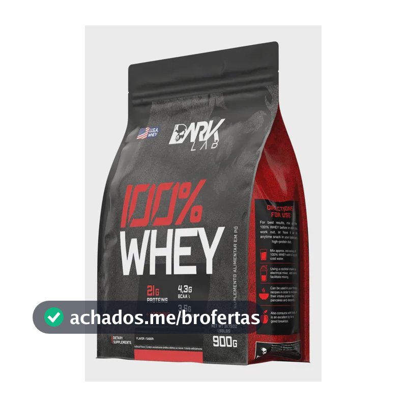 Whey Protein Concentrado 100% 900g Refil Dark Lab Sabor Cappuccino