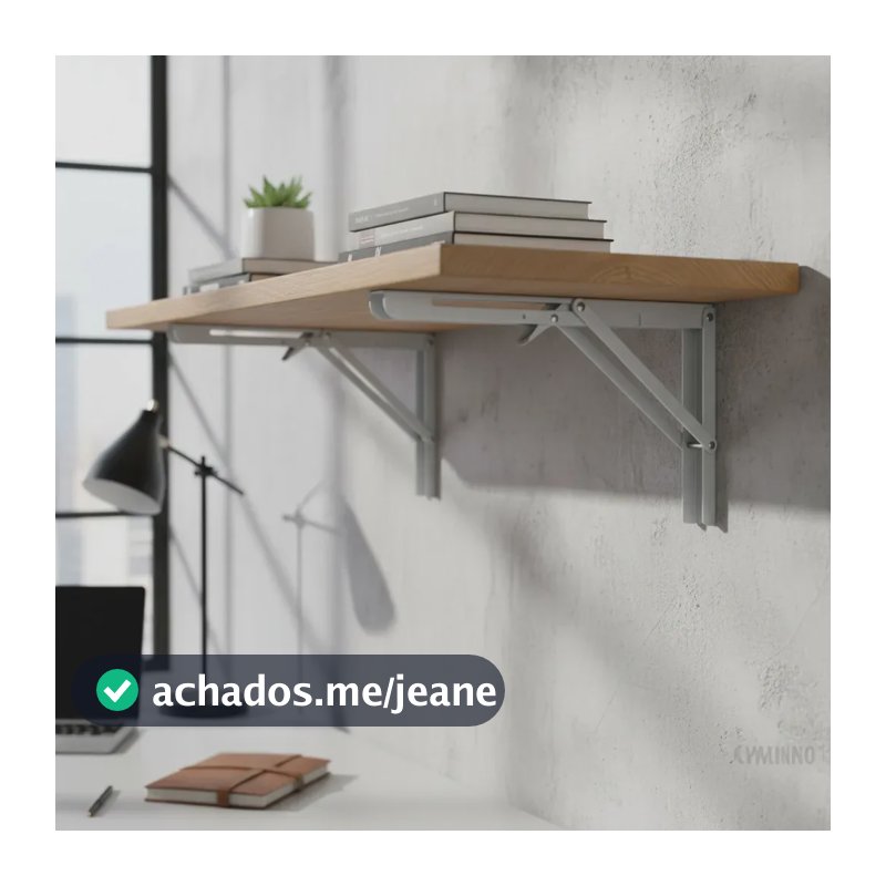 Mão Francesa Dobrável Idea 30cm Aço Branco para Prateleira 45kg