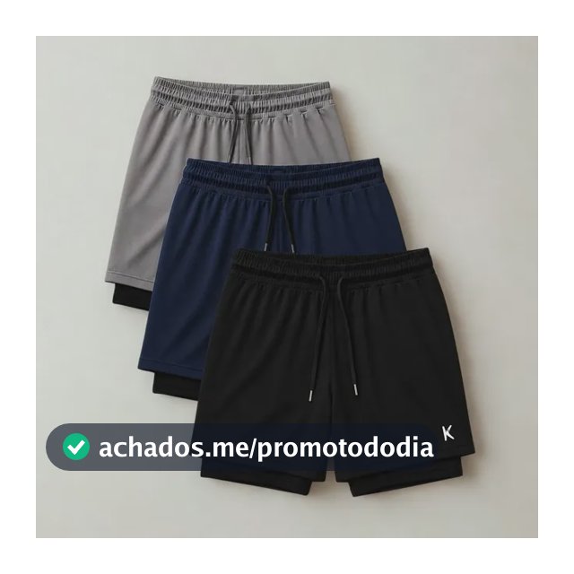 Kit 3 Shorts 2 Em 1 Masculino De Compressão Corrida Academia