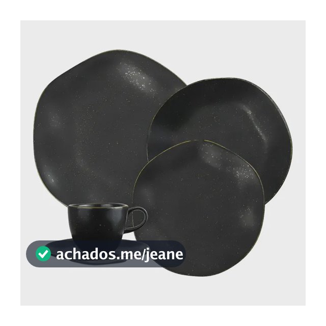 Aparelho de Jantar 30 Peças Volcano Oxford Ryo 151147 Porcelana Preto e Dourado
