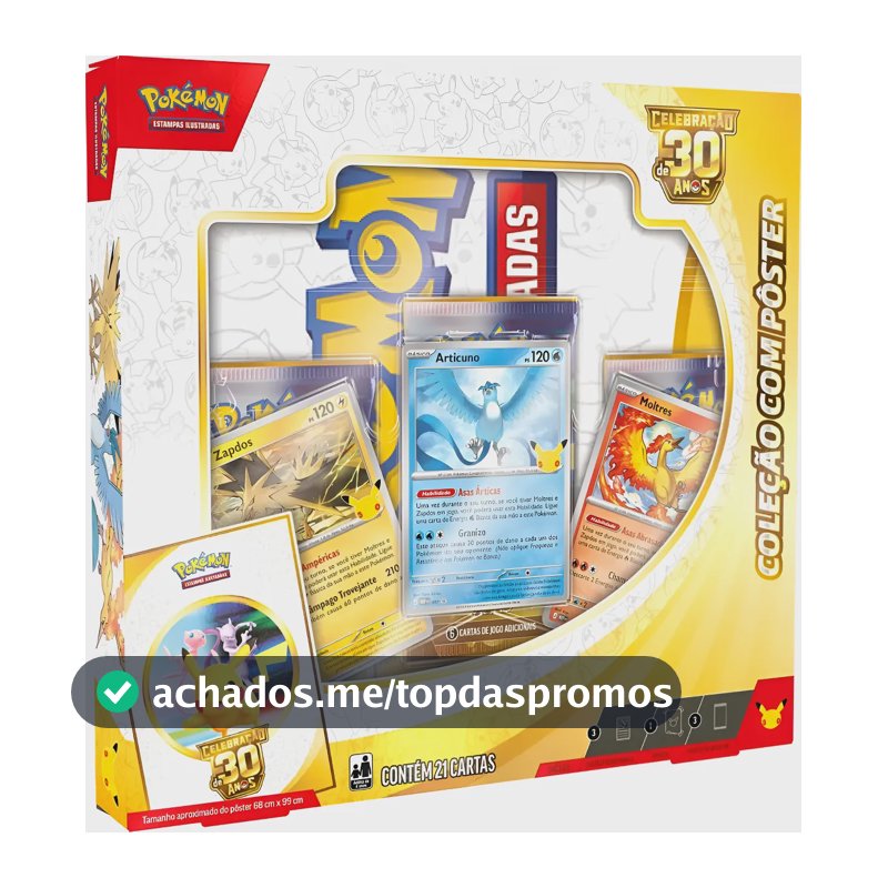Pokémon Tcg: Celebração 30 Anos - Coleção Com Poster Articuno Português