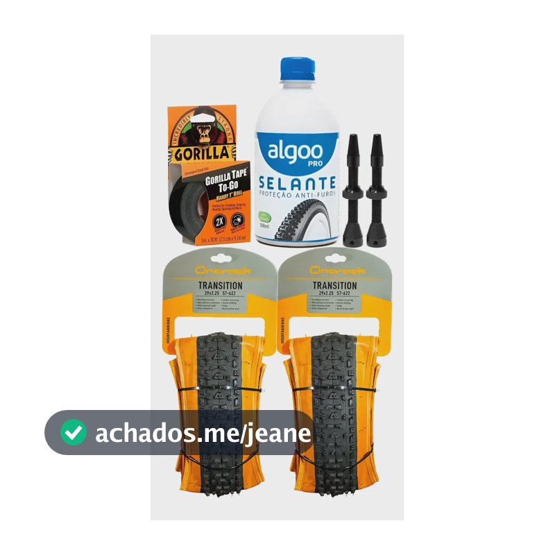 Kit Selante Tubeless Algoo + Fita Gorilla + Válvulas + Pneu