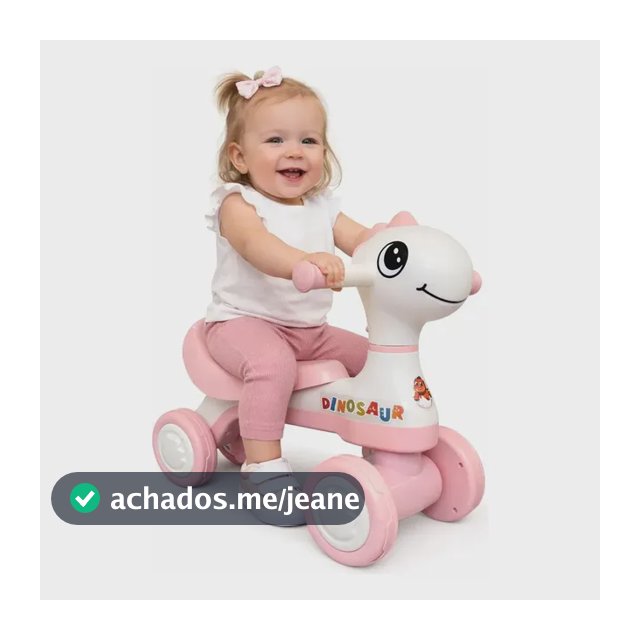 Motoca Infantil De Equilíbrio Com Luz E Som Dino Rosa