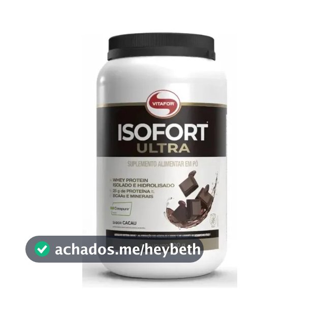 Whey Protein Vitafor Isofort Ultra 900g Cacau com Creatina e Glutamina