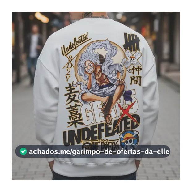 Moletom One Piece Luffy Gear 5 Anime Gola Careca Undefeated