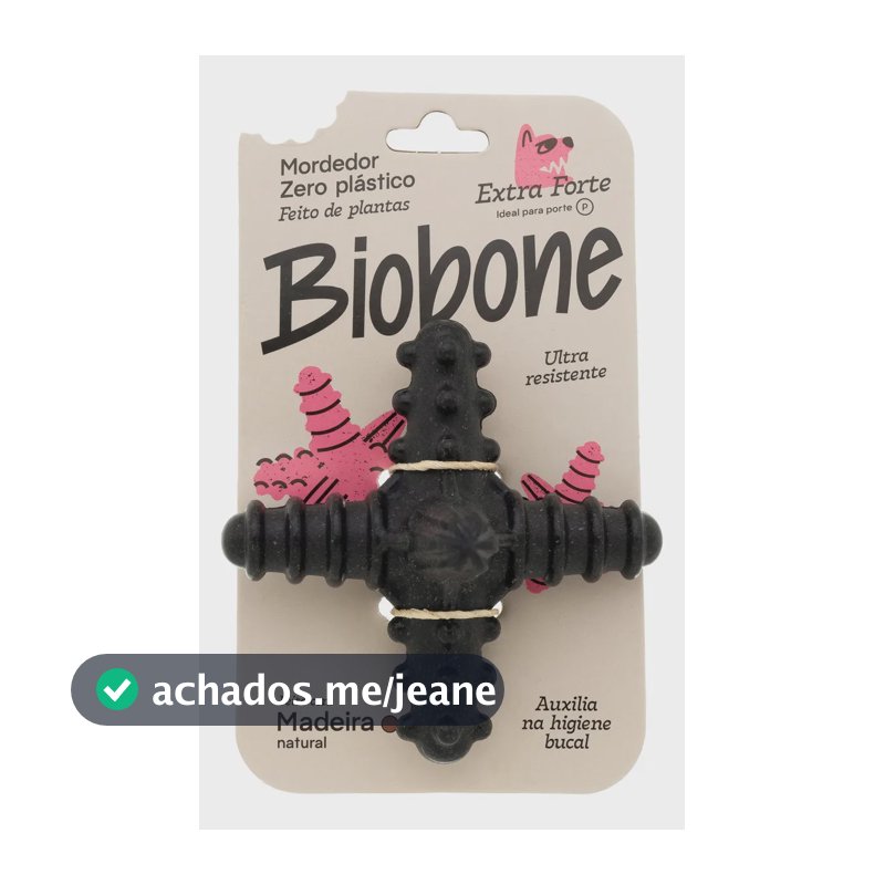 Mordedor Asterisco Biobone Cães Pequenos e Médios Madeira Brinquedo Pet 100% Natural Zero Plástico Mordida Extra Forte