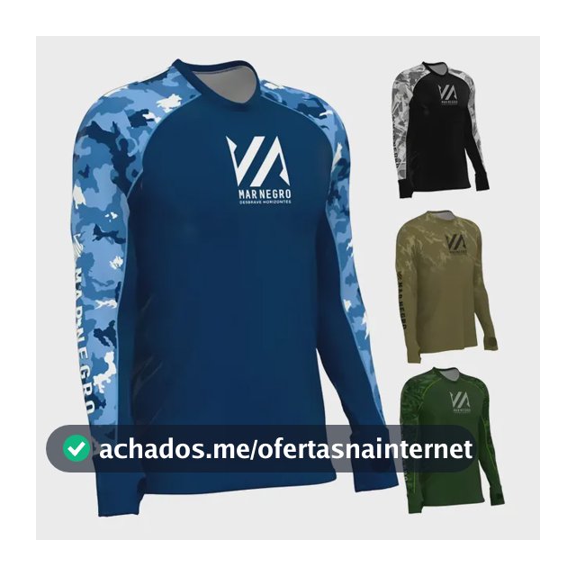 Camisa De Pesca Masculina Premium Flex Mar Negro Proteção Uv