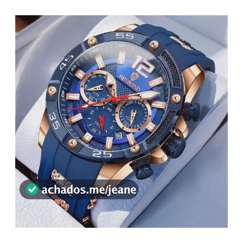 Relógio Masculino Prova D'água Cronógrafo Quartzo Silicone