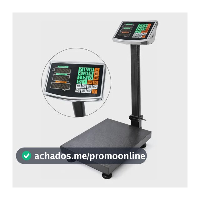 Balança Digital Plataforma 200kg Com Tecla Tara E Zero Led 127/220v Preto