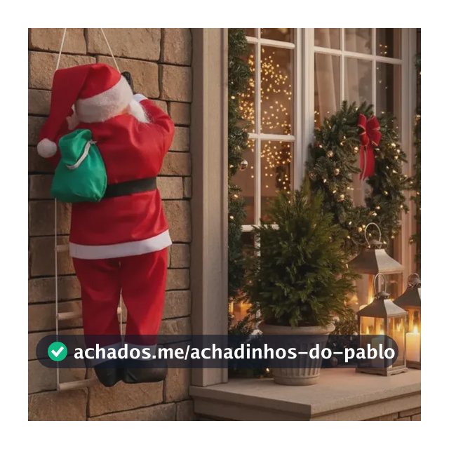 Papai Noel Subindo Escada 60cm Enfeite Varanda Escalador  Vermelho Não Possui