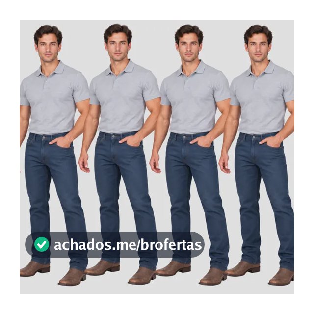 Kit 4 Calças Jeans Masculina Tradicional Corte Reto Básica