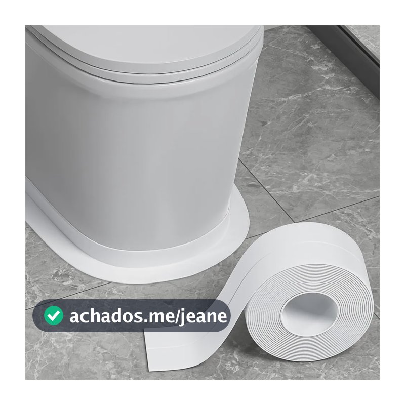 Fita Adesiva Vedação Pvc Impermeável Banheiro Pia Box 35mm Branco