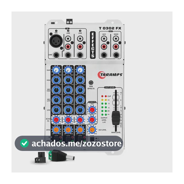 Mesa de Som Taramps T 0302 FX Analógica de 3 Canais com Equalizador e Efeitos