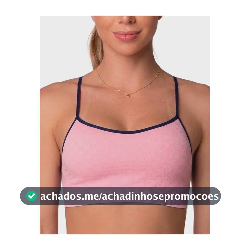 Top Selene Com Bojo Removível Fitness Sem Costura Alça Fina Rosa Liso G - 42 A 44