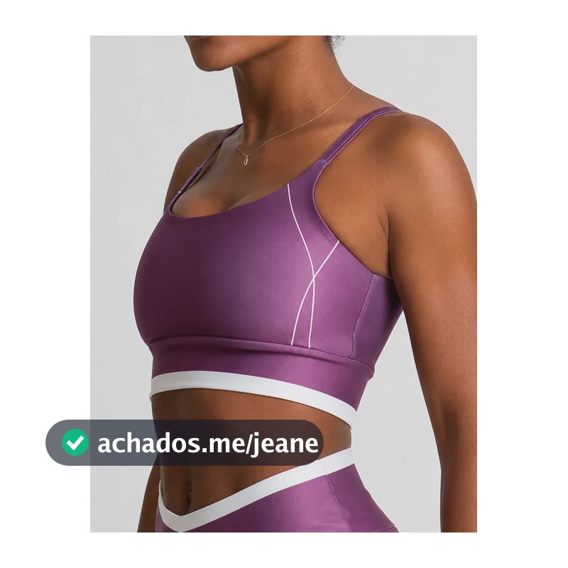 Top Alcinha Academia Feminino Fitness Alta Sustentação Uva Rosada Liso P