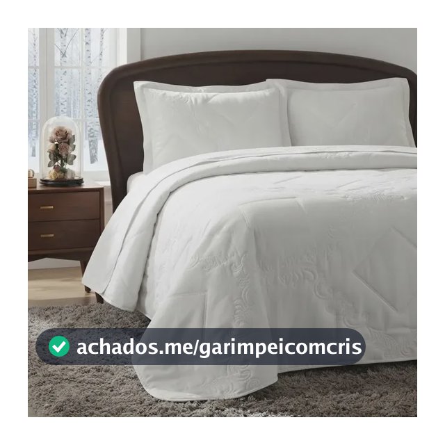 Colcha Cobre Leito Queen 3 Peças Elegante Dupla Face Bordado Matelado Malha Percal 400 Fios Qualidade Grosso Fofinha Premium Realce Classic Pompom Simples Chique Elástico Decorando Branco